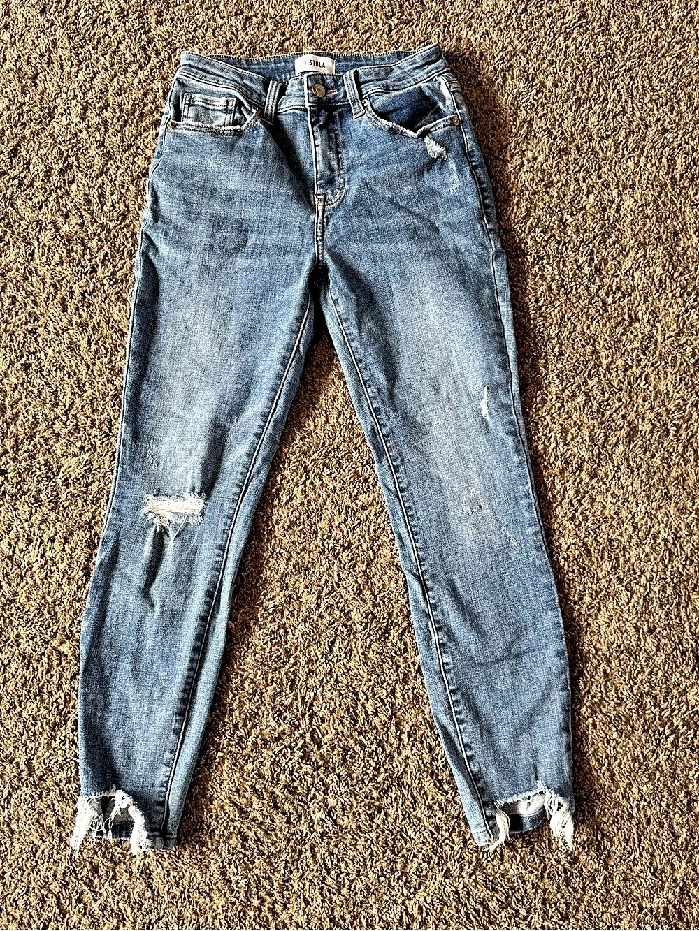 Pistola Distressed Skinny Jeans Blue Waist 27